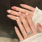 3D Embossed Strawberry Bubble Short Oval Press-On Nails - New View