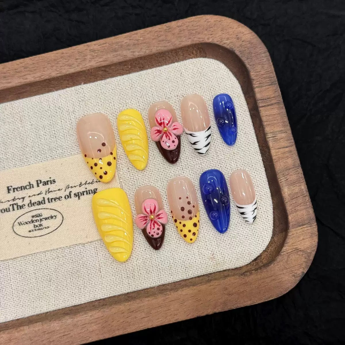 3D Embossed Almond Press-On Nails I - New View 2