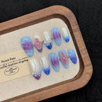 3D Embossed Design Almond Press-On Nail Set