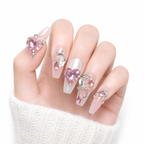Pink Diamond Heart Press-On Nails - View 1