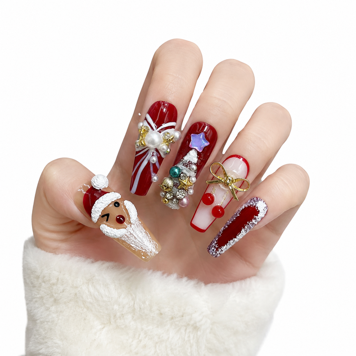 Christmas Tree Press-On Nails - View 1