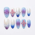3D Embossed Almond Press-On Nails II - View 1
