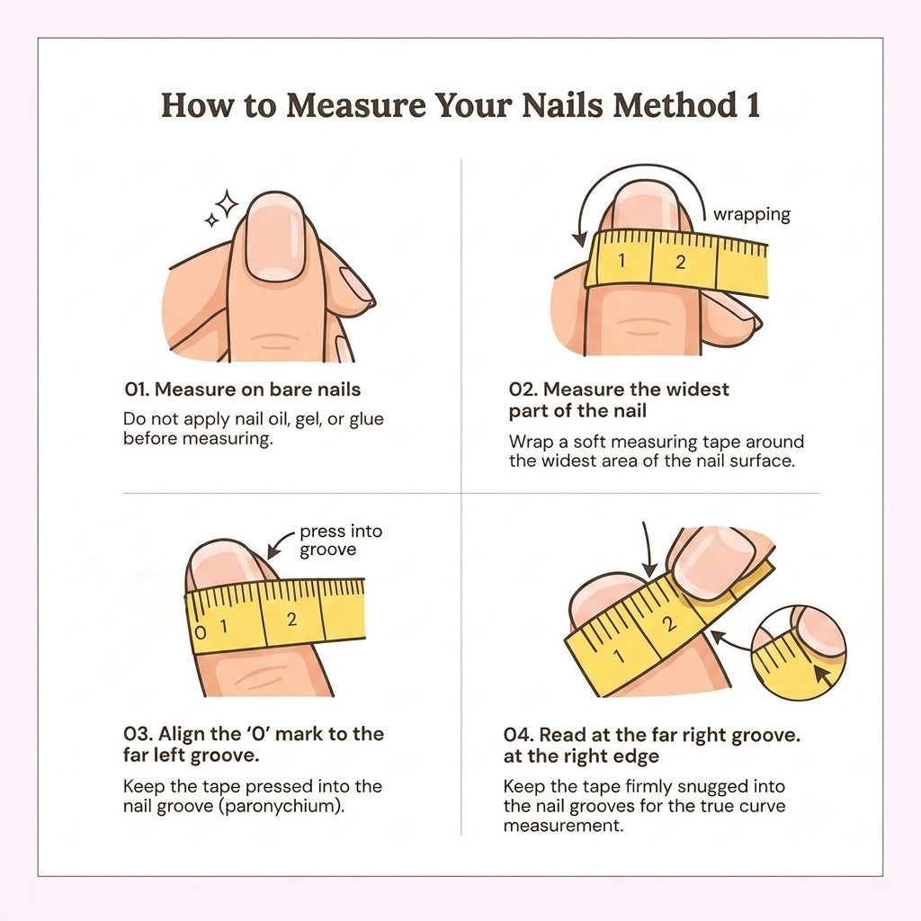 How to Measure Your Nails - Method 1