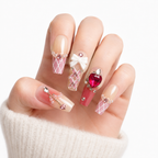 Angel Pink Heart Press-On Nails - View 1