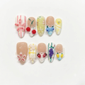 3D Embossed Candied Summer Almond Press-On Nails - View 1