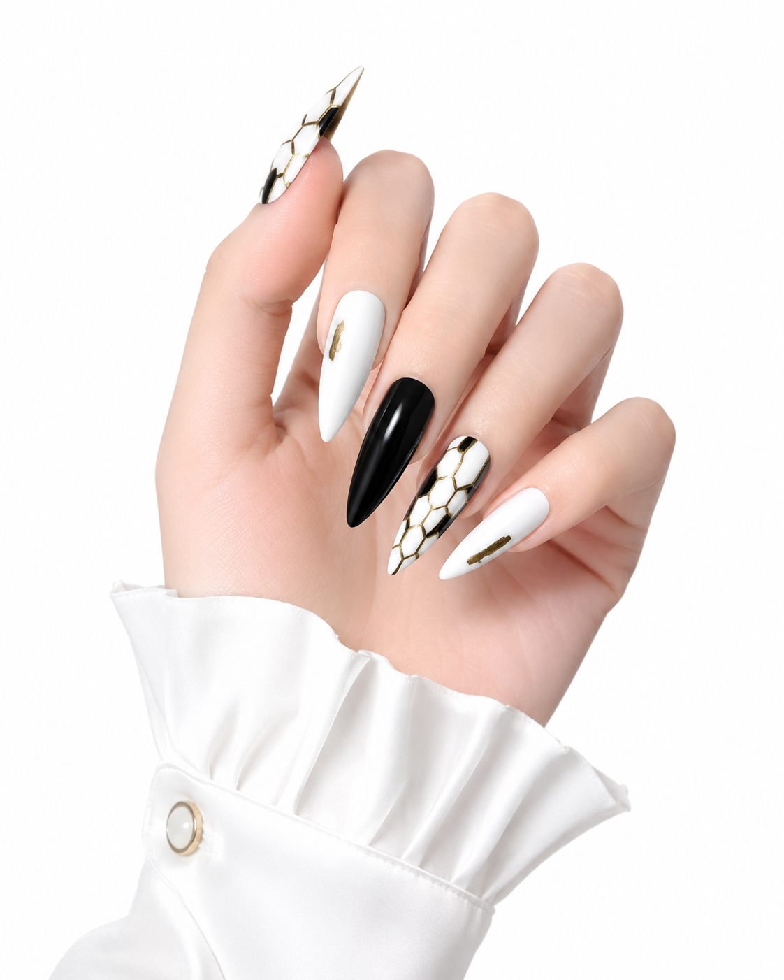 Snake Scale Black Press-On Nails - View 1
