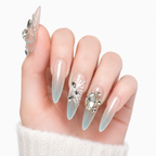 Crystal Pink Butterfly Diamond Press-On Nails - View 1