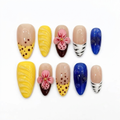3D Embossed Almond Press-On Nails I - New View 1