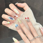 3D Embossed Candied Summer Almond Press-On Nails - View 3