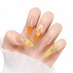 3D Embossed Sunlit Wings Long Stiletto Press-On Nails - View 1