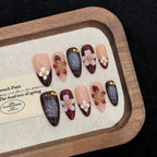 3D Embossed Floral Almond Press-On Nails - Alt View 2