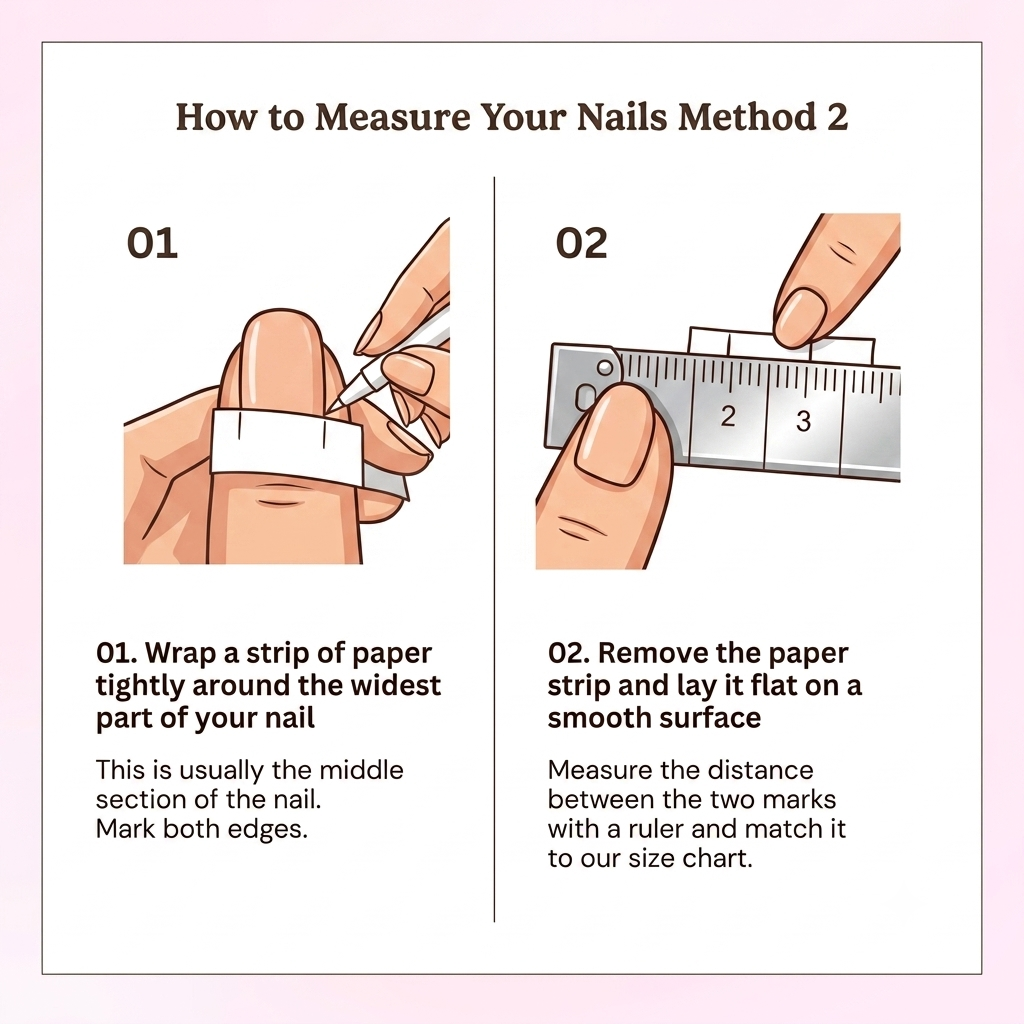 How to Measure Your Nails - Method 2