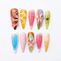 3D Embossed Rainbow Long Stiletto Press-On Nails