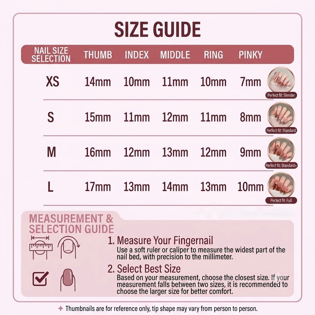 Press-On Nail Size Guide