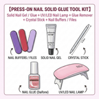 Press-On Nail Solid Glue Tool Kit - Application Guide