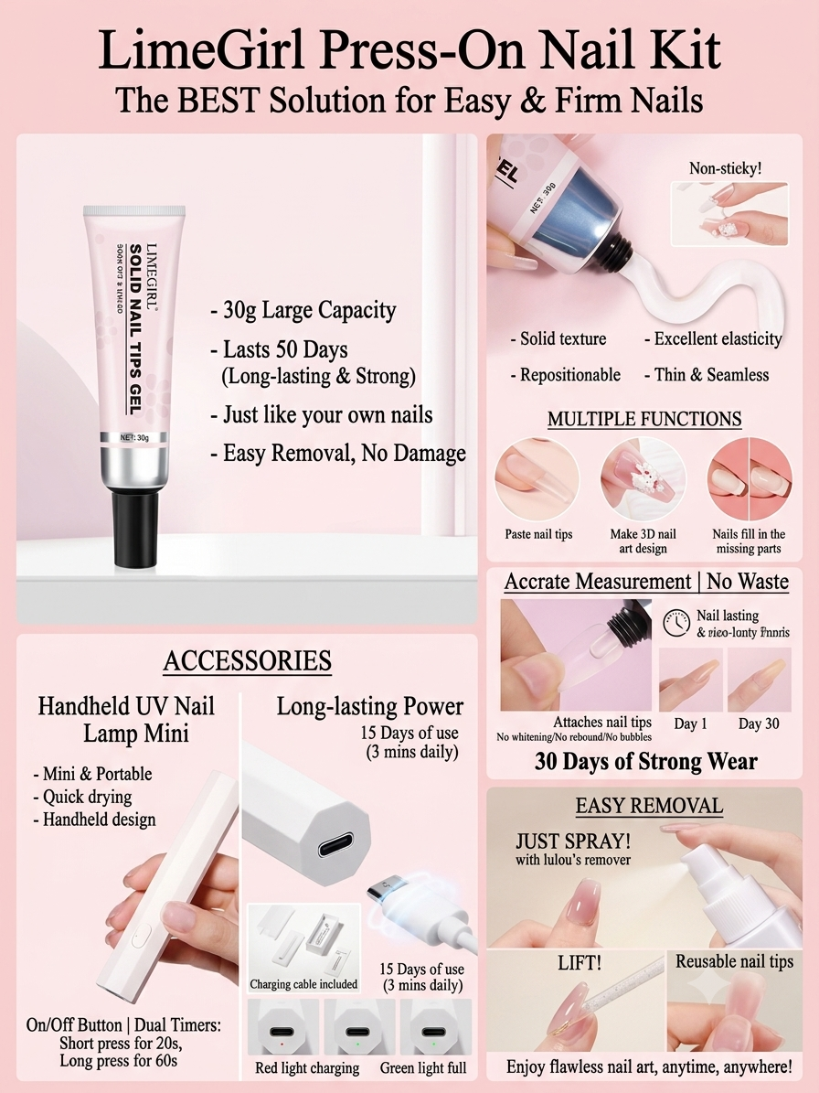 NailSis Magic Solid Nail Glue Kit 3in1