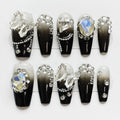 Nailsis Butterfly Crystal Black Press-On Nail Set