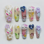 Nailsis Kitty Cat Pink Gel Press-On Nail Set