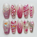 Nailsis Glamorous Red Flame Press-On Nail Set