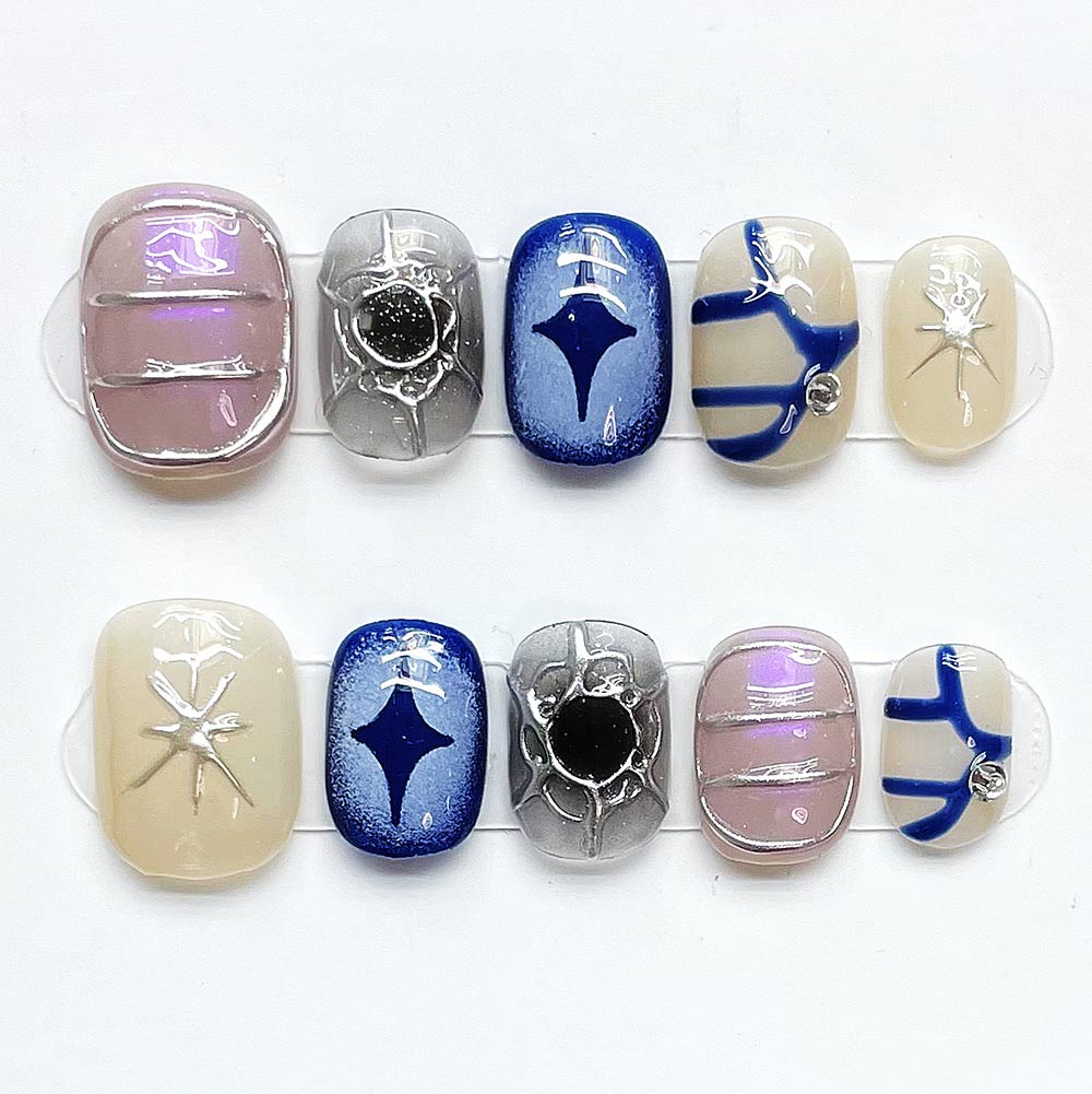 Nailsis Pink Galaxy Press On Nail Set