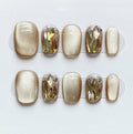 Nailsis Gold Crystal Press On Nail Set