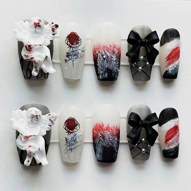 Nailsis Rose Angel Press On Nail Set
