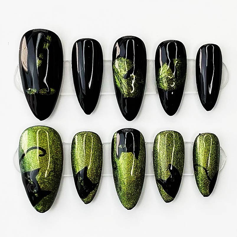 Nailsis Black Cat Neon Press On Nail Set
