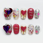 Nailsis Artistic Heart Press On Nail Set