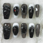 Nailsis Black Skull Cross Press On Nail Set