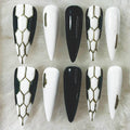 Nailsis Snake Scale Black Press On Nail Set