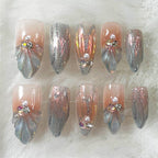 Nailsis Pink Crystal Press-On Nail Set
